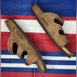 🥳 Birkenstock Florida Leather Mocha Brown Suede Slip-On Sandals Women’s Size 7